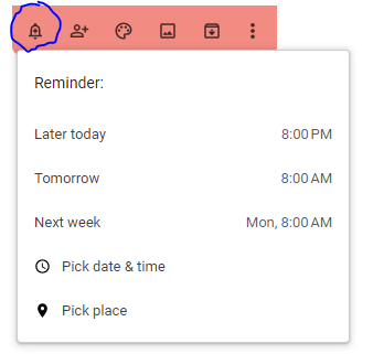 Google Keep reminders function