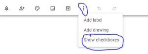 Google Keep checkboxes function.