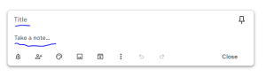 Google Keep title and note function.