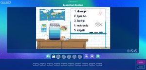 Example of a completed ocean-themed game created in Breakout EDU.